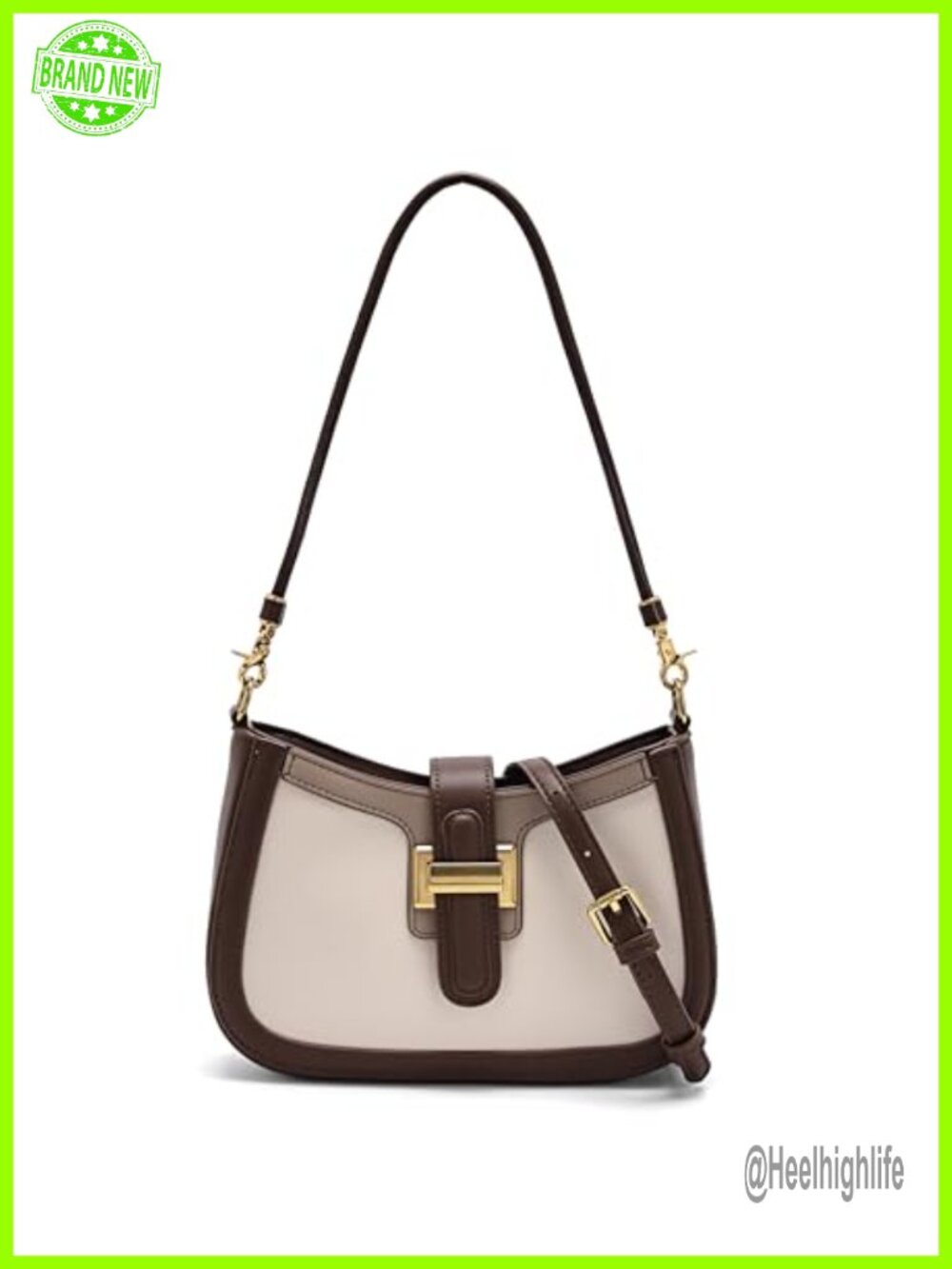 Women's Crossbody Shoulder Bag Retro Two-Tone PU Leather Small Square Purse